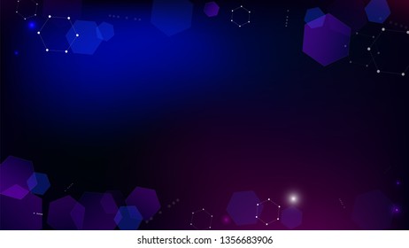Blockchain Technology Background. Blockchain Vector Concept Illustration. Bussines Concept Banner. Blue Digital Pattern. Vector  Technology Blockchain Background.