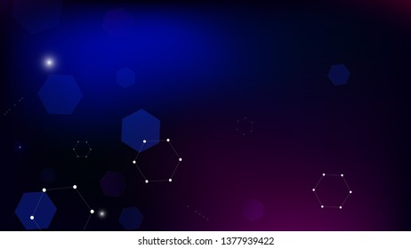 Blockchain Technology Background. Blockchain Vector Concept Illustration. Bussines Concept Banner. Blue Digital Pattern. Vector  Technology Blockchain Background.