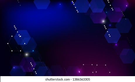 Blockchain Technology Background. Blockchain Vector Concept Illustration. Bussines Concept Banner. Blue Digital Pattern. Vector  Technology Blockchain Background.