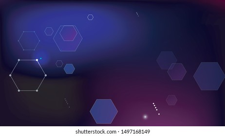 Blockchain Technology Background. Blockchain Vector Concept Illustration. Bussines Concept Banner. Blue Digital Pattern. Vector  Technology Blockchain Background.