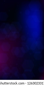 Blockchain Technology Background. Vertical Template BG for Mobile Device. Digital Tehnology Backdrop. Futuristic Cyberspace with Hexagon Fractals. Vector  Technology Blockchain Background.