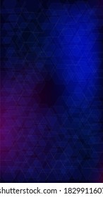 Blockchain Technology Background. Vertical Template BG for Mobile Device. Futuristic Cyberspace with Hexagon Fractals. Digital Tehnology Backdrop. Vector  Technology Blockchain Background.