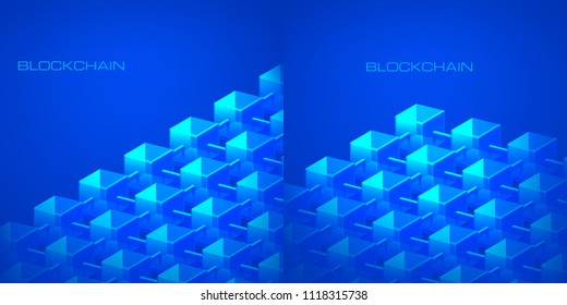 Blockchain technology concept block chain database data cryptocurrency business digital finance bitcoin network currency crypto money security mining background