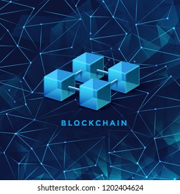 Blockchain technology concept block chain database data cryptocurrency business digital finance bitcoin network currency crypto money security mining background