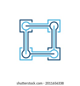 Konzept der Blockchain Technologie Blau-modernes Symbol oder Logo-Element