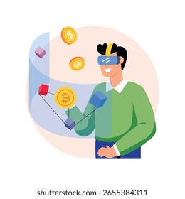 Ilustraciones de estilo de concepto de Tecnología de blockchain. Archivo EPS 10  
