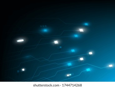 Blockchain technology concept vector. Line link connection blue illustration. Use for banner, leaflet, wallpaper, website, template, poster and other design.