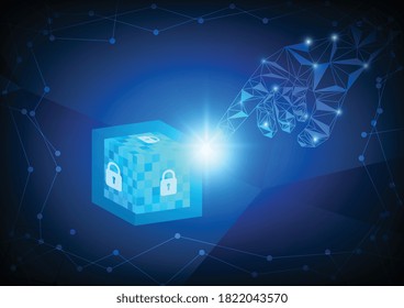 Blockchain technology concept vector. Use for banner, leaflet, wallpaper, website, template, poster and other design. 