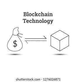 Blockchain Technology connect together concept background vector eps10.