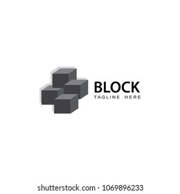 blockchain, technology, cryptocurrency Illustration, block logo template design vector