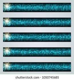 Blockchain technology, cryptocurrency, virtual money web banners vector collection