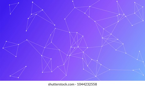 Blockchain technology futuristic abstract vector background with blockchain peer to peer network. Global cryptocurrency blockchain business banner concept.