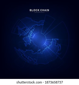 Blockchain technology with global connection concept suitable for financial investment or crypto currency trends business