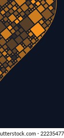 Banner publicitario de media página de la tecnología Blockchain. Banner de unidad de media página de TI
