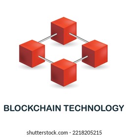 Blockchain Technology icon. 3d illustration from fintech industry collection. Creative Blockchain Technology 3d icon for web design, templates, infographics and more