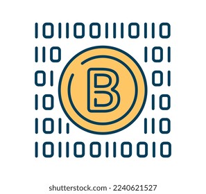 Symbol der Blockchain-Technologie. Cyberspace und digitale Welt. Sicherheit und Kryptowährung, Handel und Investitionen. Poster oder Banner für die Website. Programmierung und IT. Cartoon-Flavektor-Vektorgrafik
