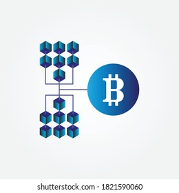 blockchain technology icon design vector 