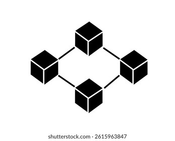 
Blockchain technology icon isolated on white background.
