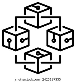Blockchain Technology icon line vector illustration