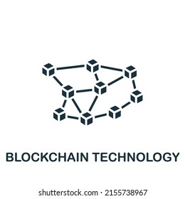 Blockchain Technology icon. Monochrome simple Fintech Industry icon for templates, web design and infographics