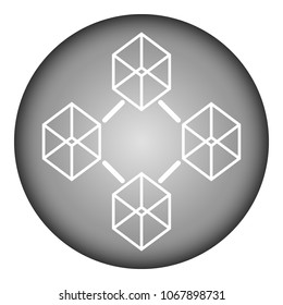 Blockchain technology icon on white background. Vector illustration.