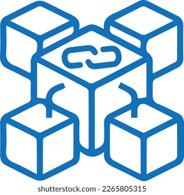 Blockchain technology icon, technology symbol blue vector