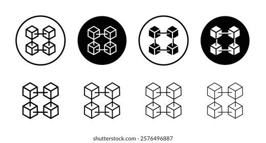 Blockchain technology icon Thin line art isolated