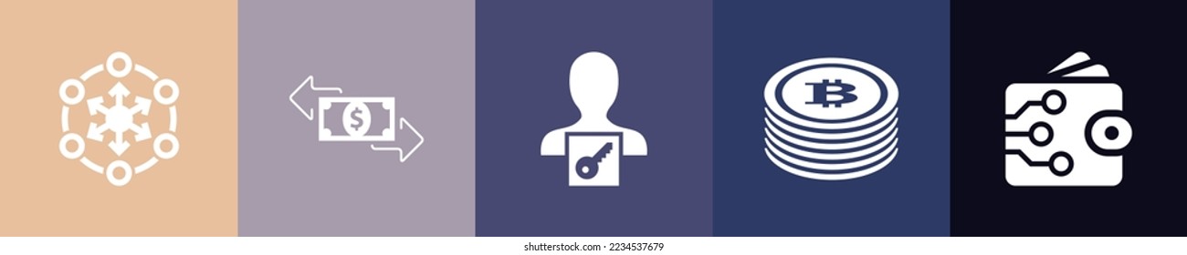blockchain technology icons Infographic design template. Creative concept with 5 options