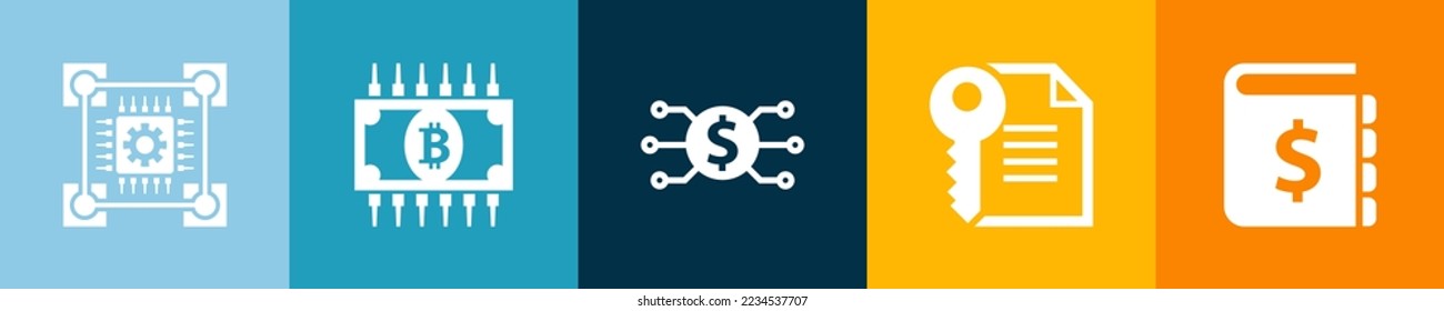 blockchain technology icons Infographic design template. Creative concept with 5 options