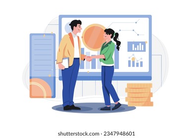 Concepto de Ilustración de la tecnología Blockchain en fondo blanco