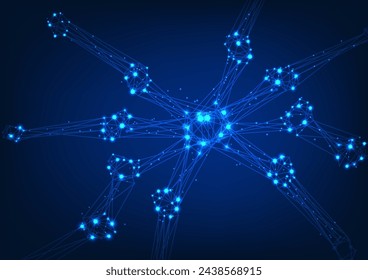 Blockchain technology Lines that connect and break into straight lines Represents the data storage technology system. that are linked together into a network through computer encryption