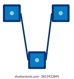 Blockchain technology with linked blocks chain distributed ledger crypto finance illustration