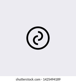 Blockchain technology logo icon template. Cryptocurrency and bitcoin logotype illustration