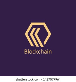Blockchain technology logo icon template. Cryptocurrency and bitcoin logotype illustration