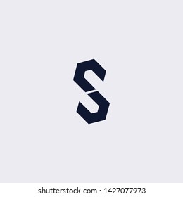 Blockchain technology logo icon template. S cryptocurrency and bitcoin logotype illustration