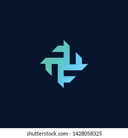 Blockchain technology logo icon template. Cryptocurrency and bitcoin logotype illustration