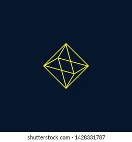 Blockchain technology logo icon template. Cryptocurrency and bitcoin logotype illustration