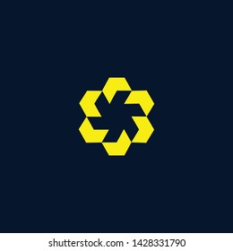 Blockchain technology logo icon template. Cryptocurrency and bitcoin logotype illustration