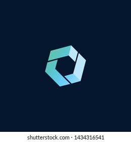 Blockchain technology logo icon template. Cryptocurrency and bitcoin logotype illustration. Clean creative minimal monochrome crypto icon