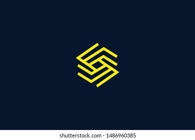 Blockchain technology logo icon template. S initial cryptocurrency and bitcoin logotype illustration. Clean creative minimal monochrome crypto symbol