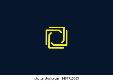 Blockchain technology logo icon template. Cryptocurrency and bitcoin logotype illustration. Clean creative minimal monochrome crypto symbol