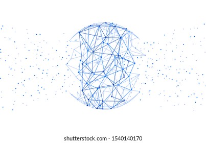 Blockchain Technology Network Isolated On White Background. World Globe Blockchain Technology Background Connect Dots And Lines. Abstract Concept. Digital Network Technology, Vector Illustration