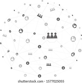 Blockchain technology network isolated on white background. World globe blockchain technology background connect dots and lines. Abstract concept. Digital network technology, vector illustration