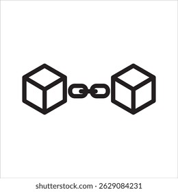 Blockchain technology simple line icon