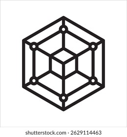 Blockchain technology simple line icon