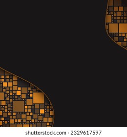 Blockchain technology square banner ad. Big data background