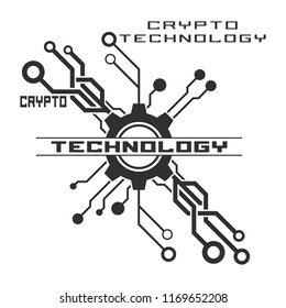 Blockchain technology template. Digital crypto currency logo.