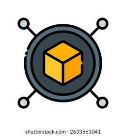 Blockchain Technology Vector Design for Digital Security and Cryptocurrency. Decentralized system icon, fintech innovation concept