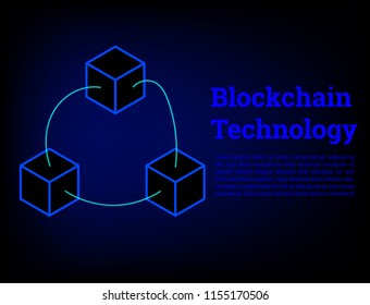 Blockchain Technology Vector.The hightech technology background system for the bitcoin digital cryptocurrency and fintech.