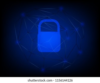 Blockchain Technology Vector.The hightech technology background system for the bitcoin digital cryptocurrency and fintech.